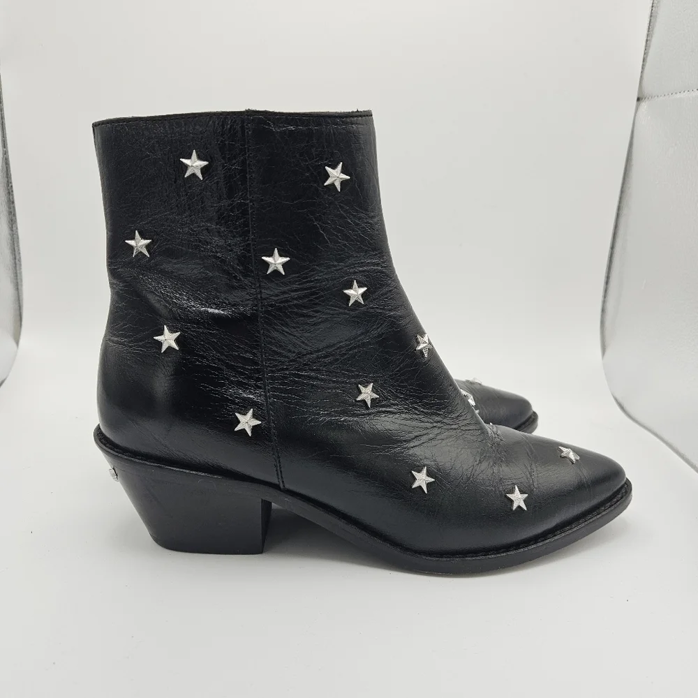 Zadig & Voltaire Tyler Star Patent Leather Ankle Boots EU 37 US 6
